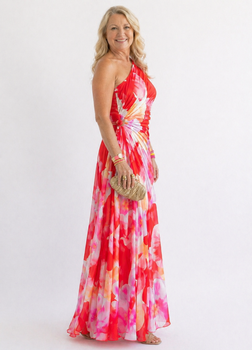 Hayes & Tate™  | Vibrant Tropical Evening Dress