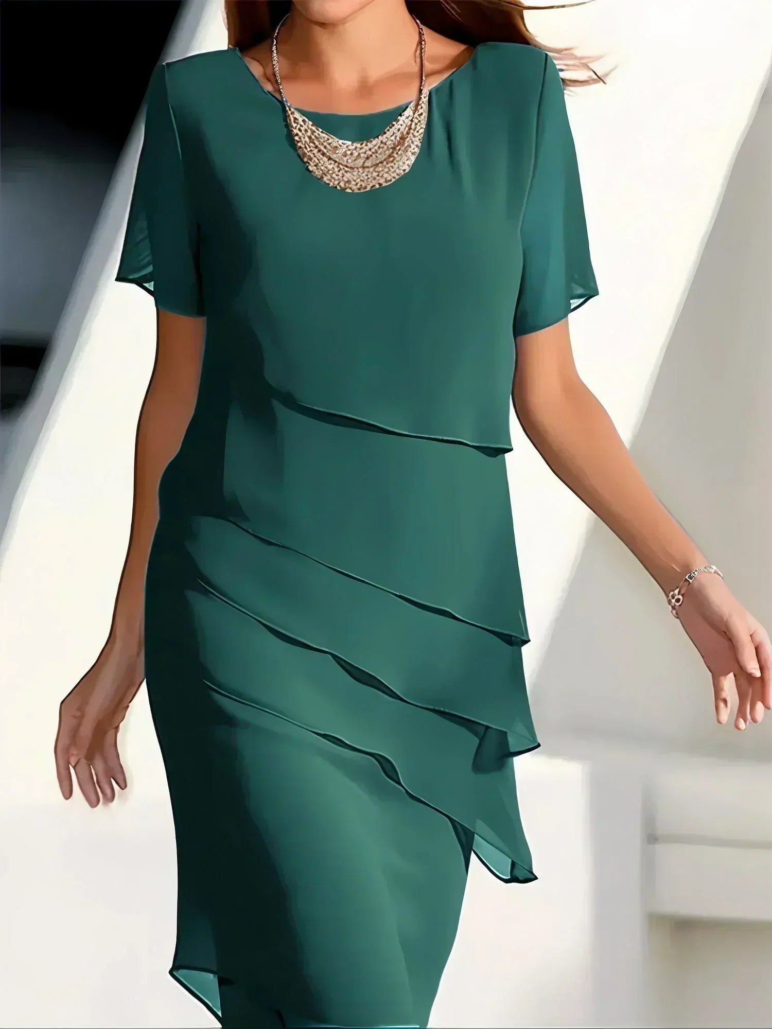 Monika - Short Sleeve Midi Dress