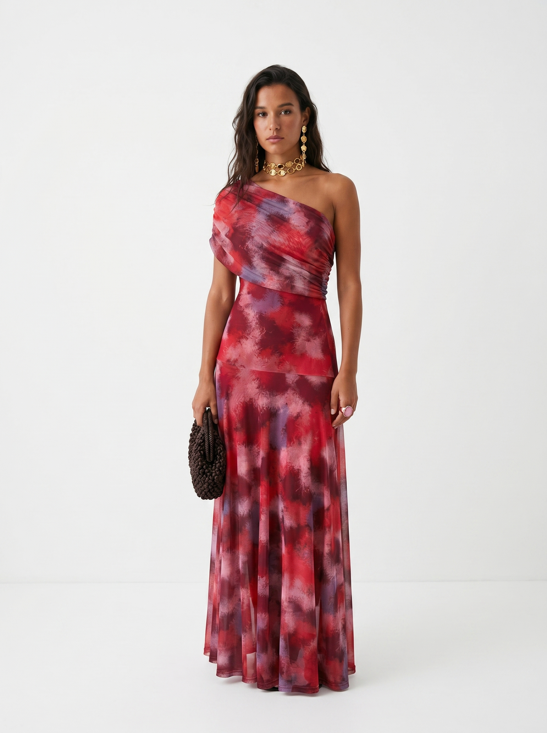 ELVENA™ | One-Shoulder Print Maxi Dress