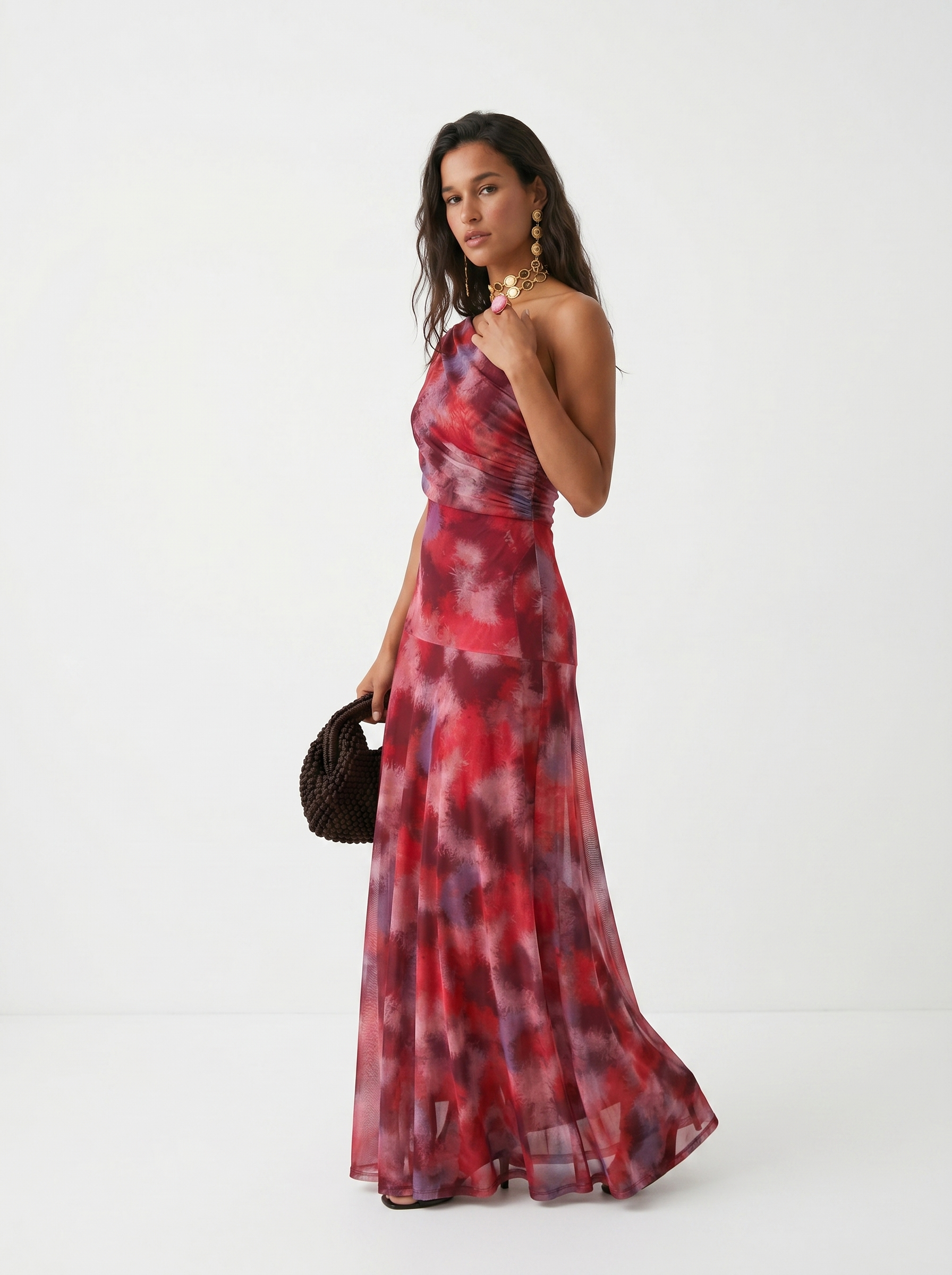 ELVENA™ | One-Shoulder Print Maxi Dress
