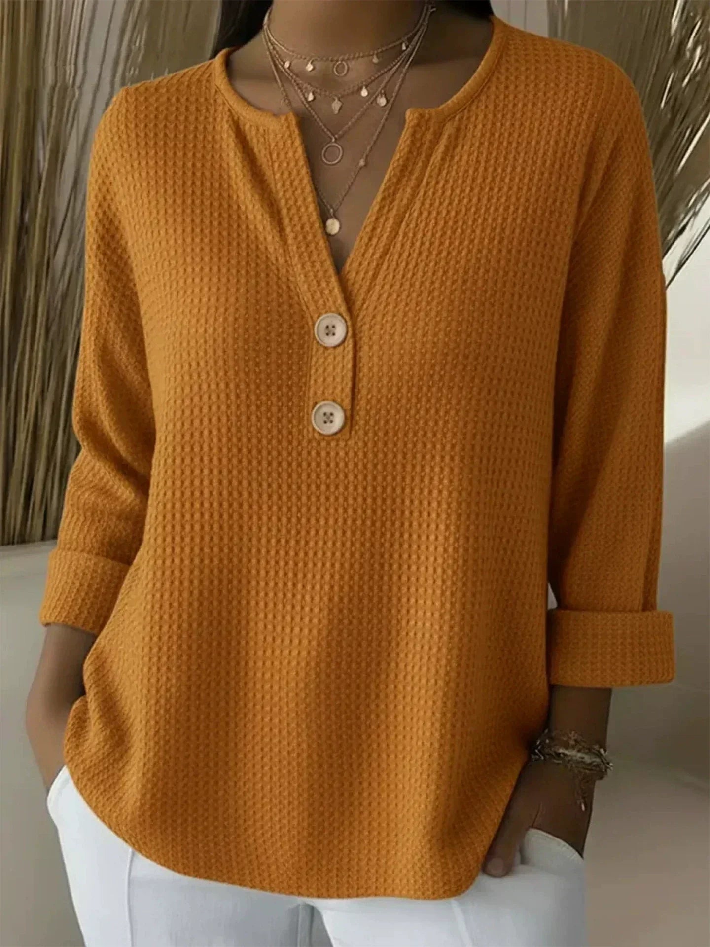 Lucinda™ | Henley Button Top