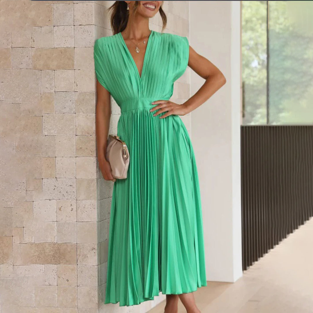 Hayes & Tate™  | Timeless Pleated Midi Dress