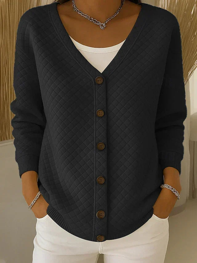 Clara | Quilted Button-Front Cardigan