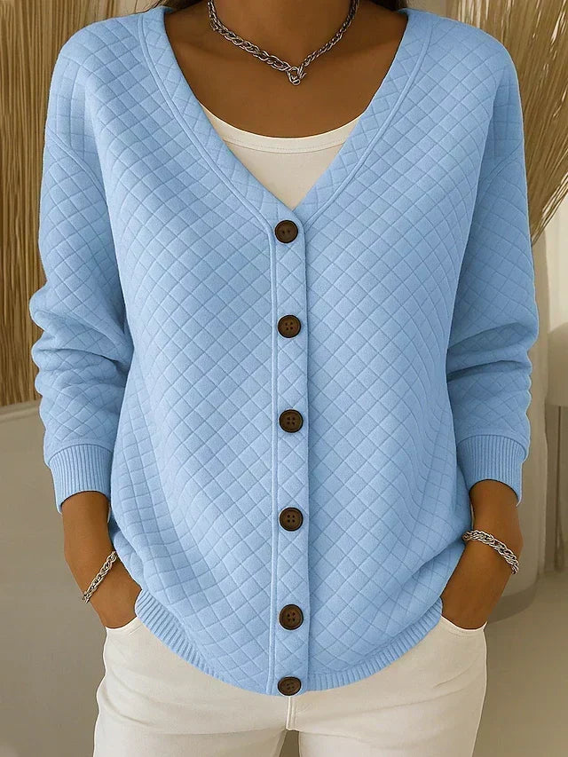 Clara | Quilted Button-Front Cardigan