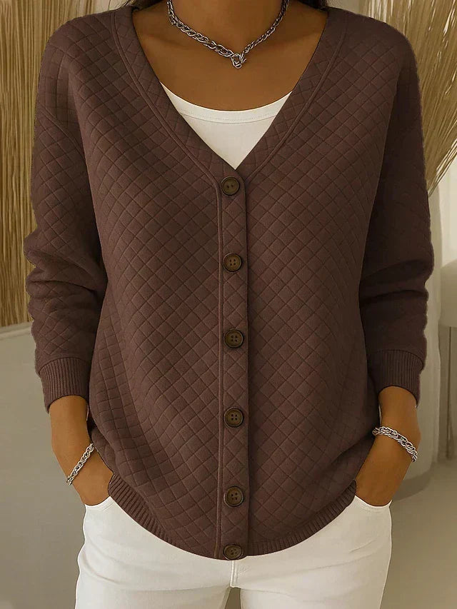 Clara | Quilted Button-Front Cardigan