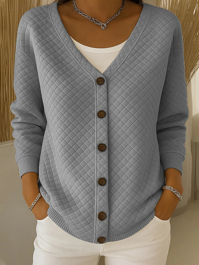 Clara | Quilted Button-Front Cardigan