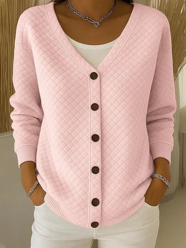 Laverne™ | Quilted Button-Front Cardigan