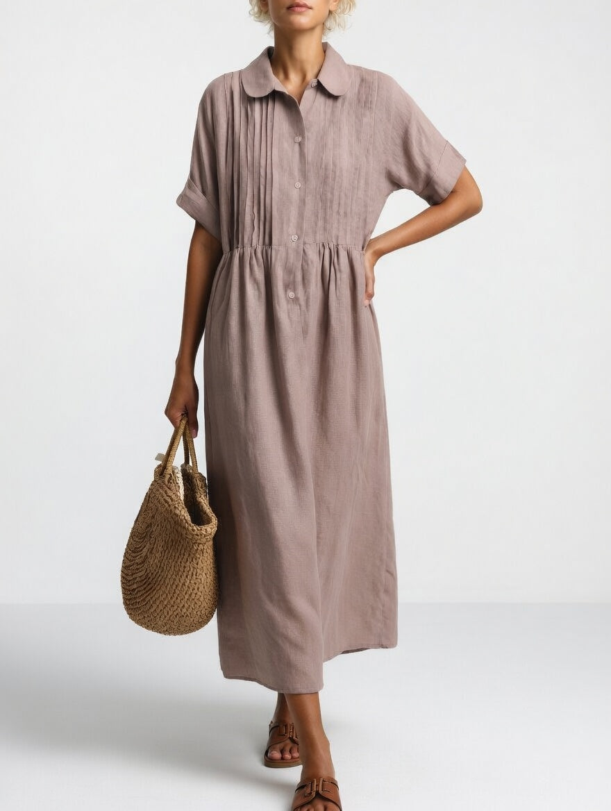 Lysandra | Flowy Cotton Shirt Dress