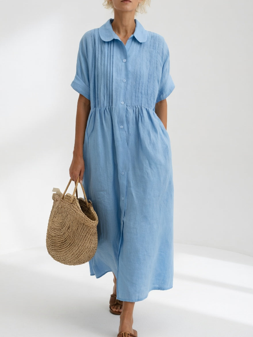 Lysandra | Flowy Cotton Shirt Dress