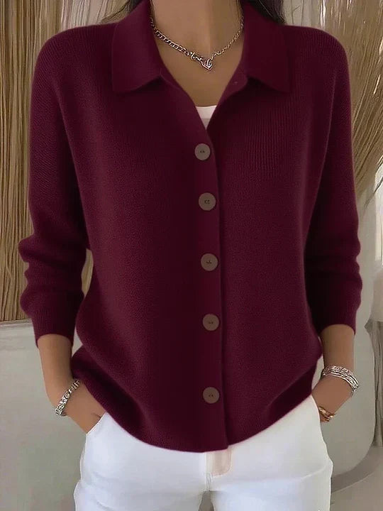 Nora | Button-Front Collared Cardigan