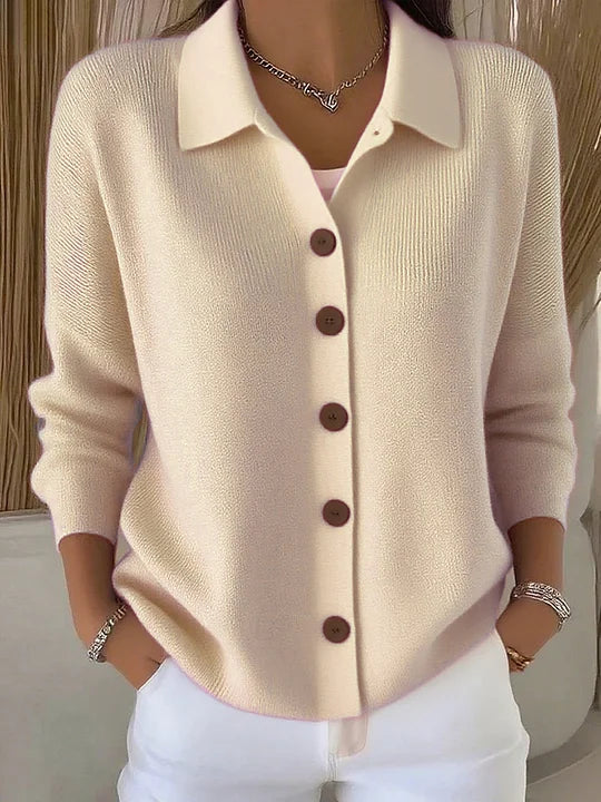 Nora | Button-Front Collared Cardigan
