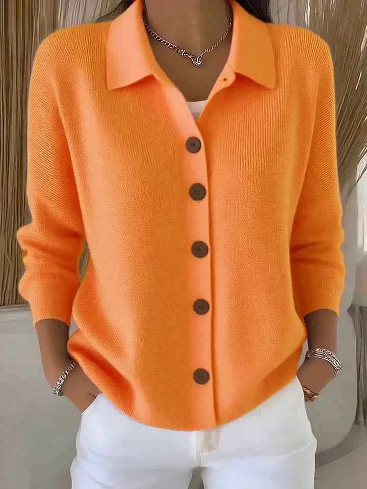 Nora | Button-Front Collared Cardigan
