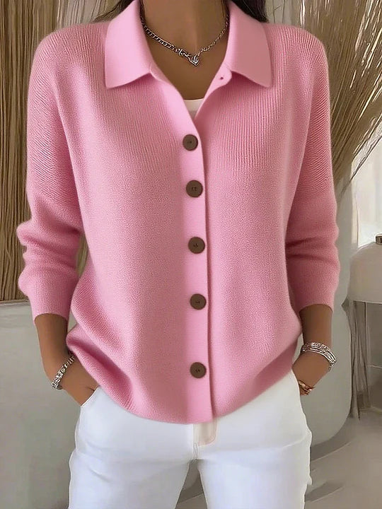 Nora | Button-Front Collared Cardigan