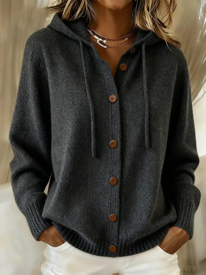 Cara | Cozy Button Cardigan Hoodie