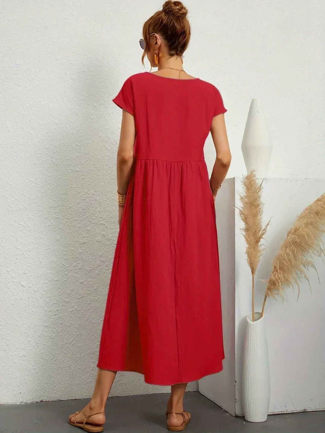 ELVENA™ | Breathable White Midi Dress