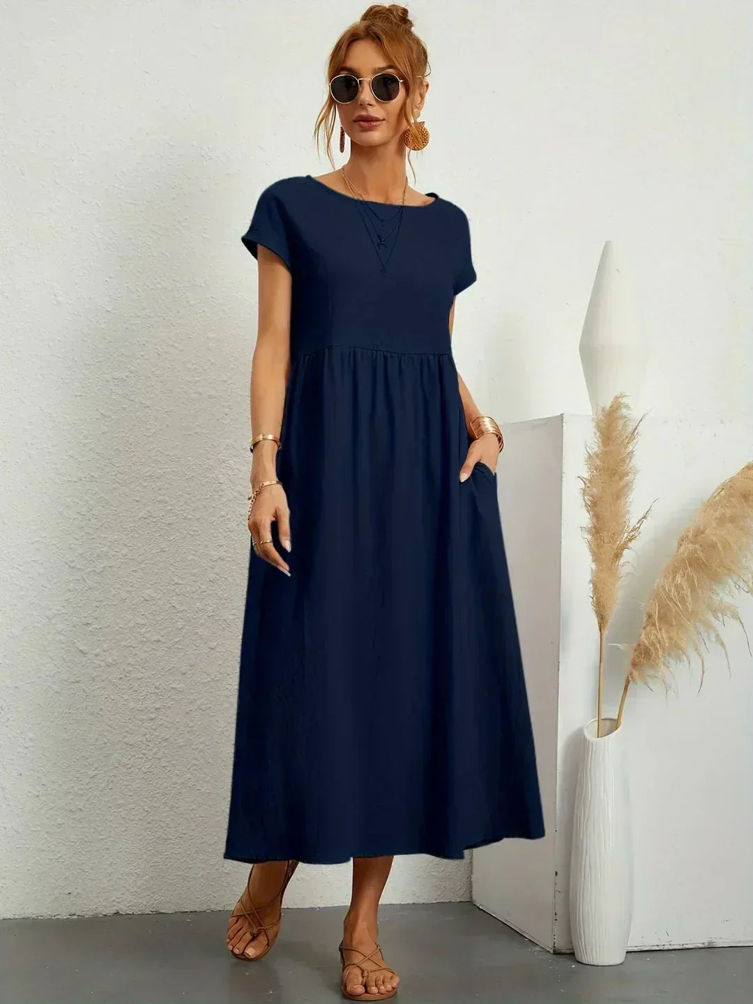 ELVENA™ | Breathable White Midi Dress