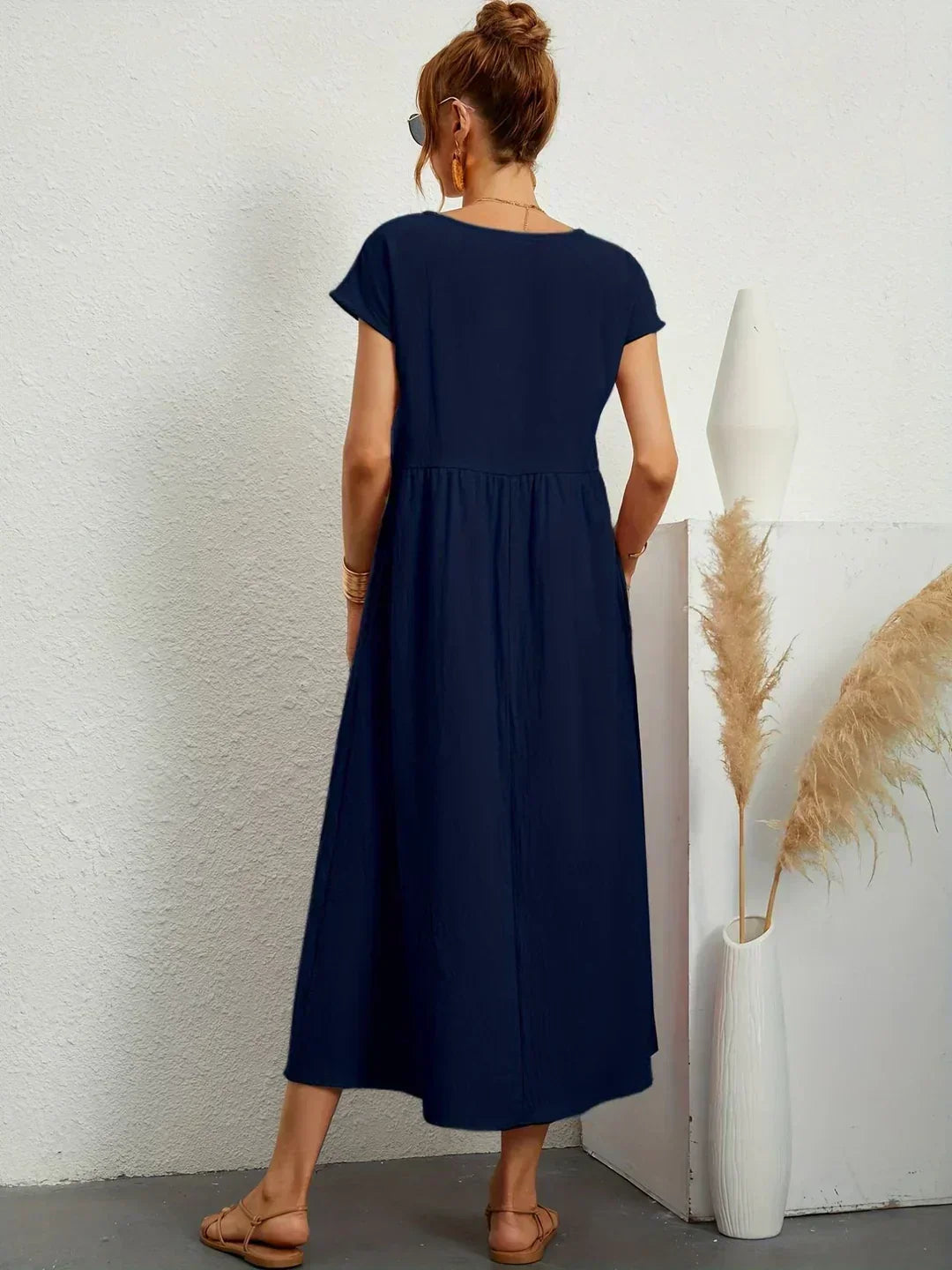 ELVENA™ | Breathable White Midi Dress