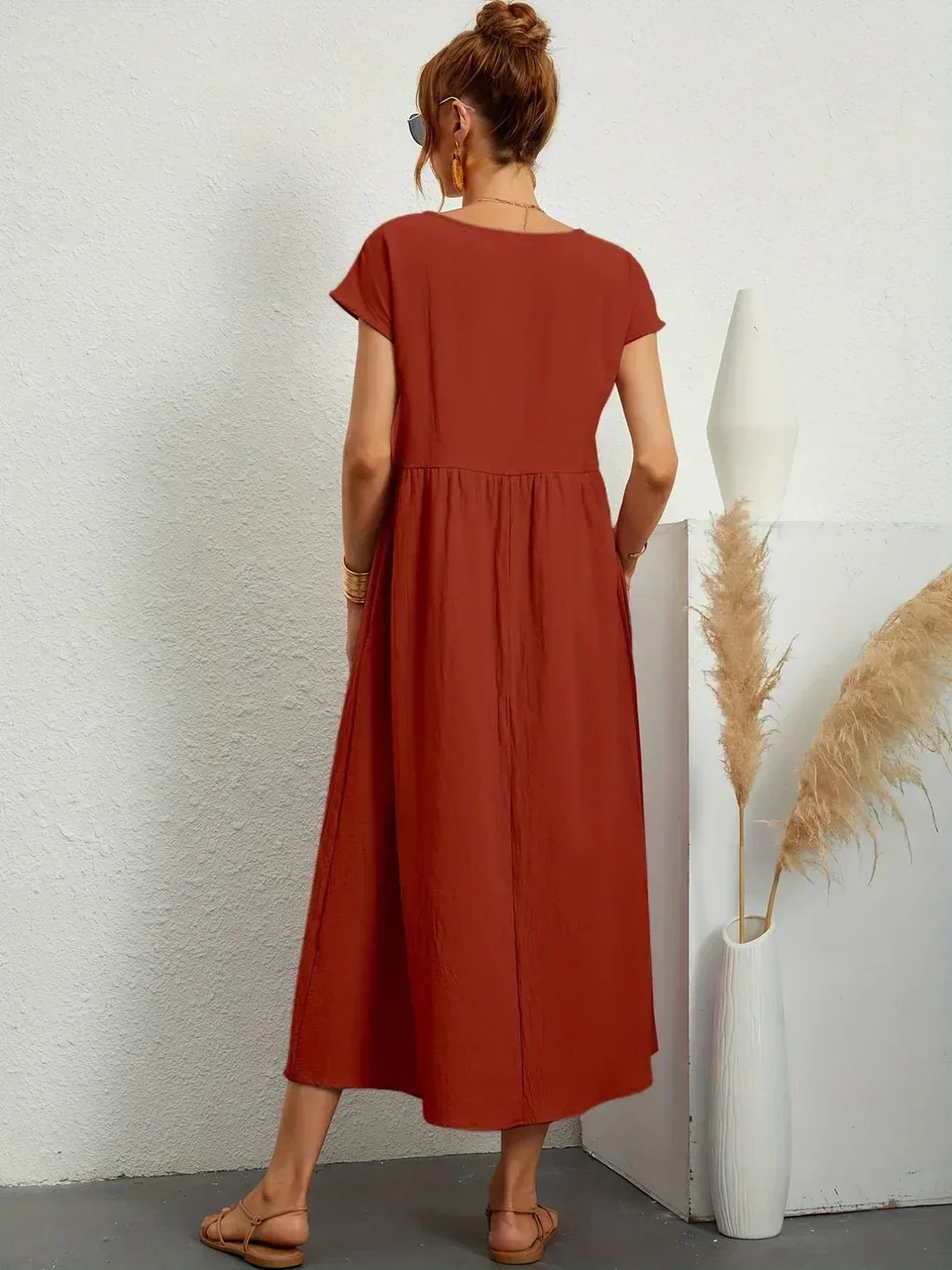 ELVENA™ | Breathable White Midi Dress