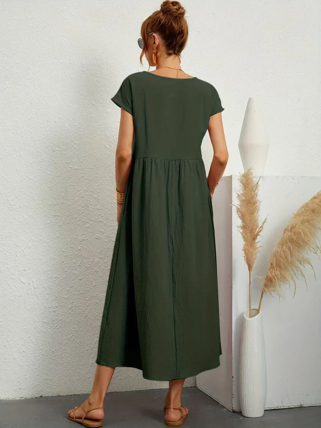 ELVENA™ | Breathable White Midi Dress
