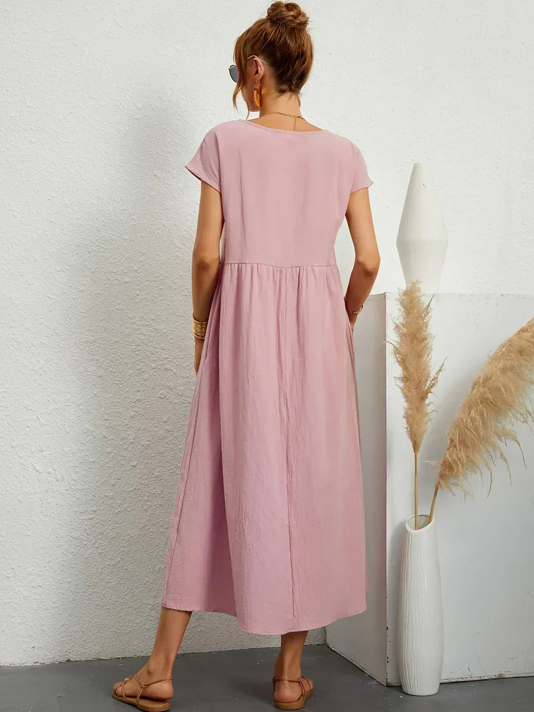 ELVENA™ | Breathable White Midi Dress