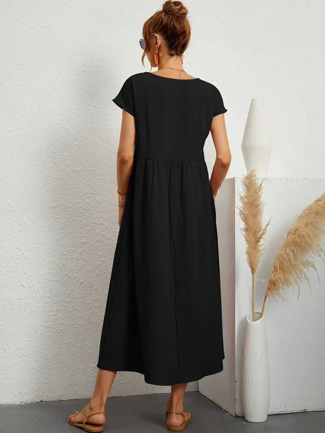 ELVENA™ | Breathable White Midi Dress