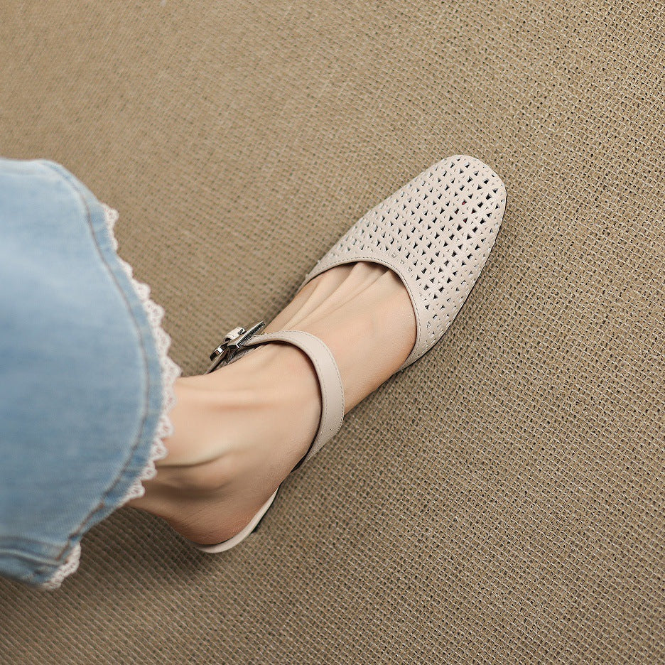 Ovia Genuine Leather Mules