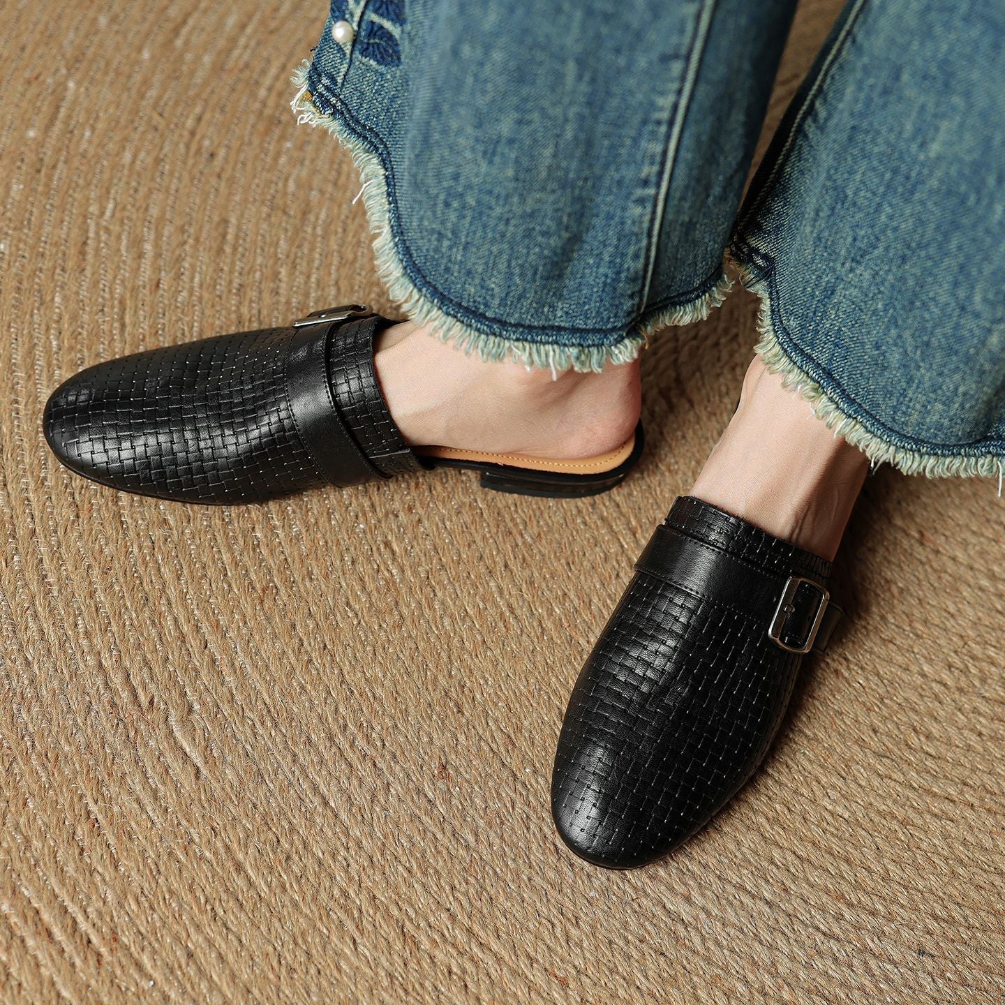 Emrie Genuine Leather Mules