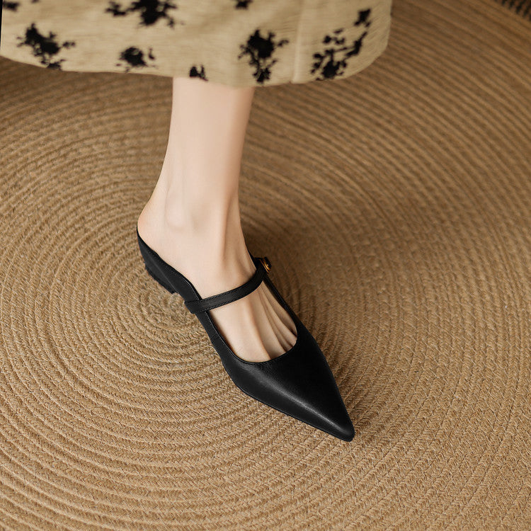 Neok Genuine Leather Mules