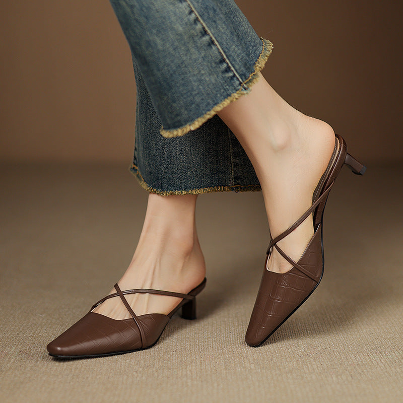 Mire Genuine Leather Mules