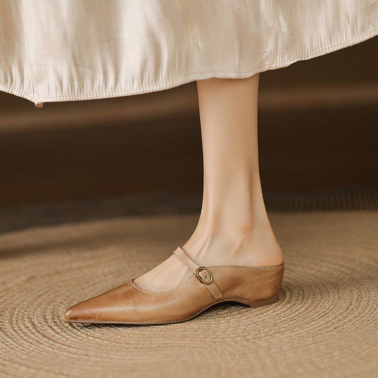 Neok Genuine Leather Mules