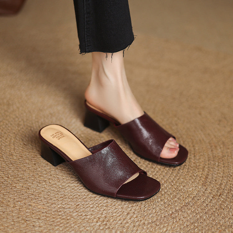 Avena Genuine Leather Mules