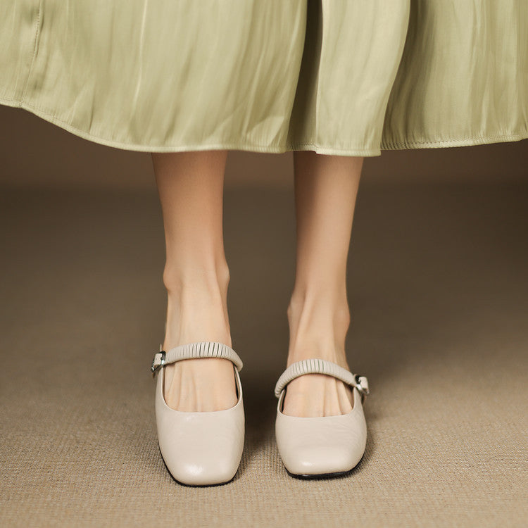 Novie Genuine Leather Mary Jane Mules
