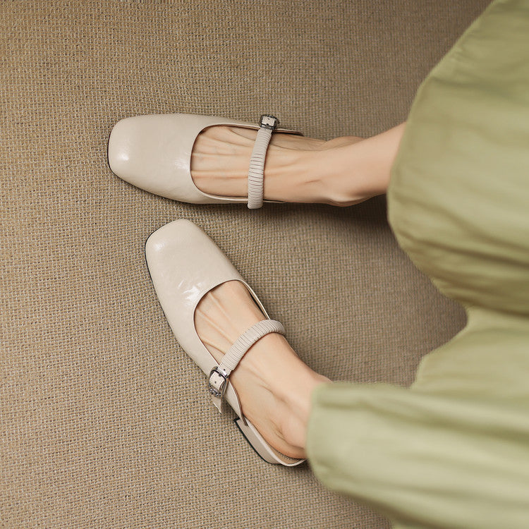Novie Genuine Leather Mary Jane Mules