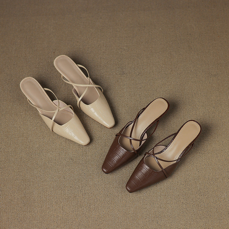 Mire Genuine Leather Mules
