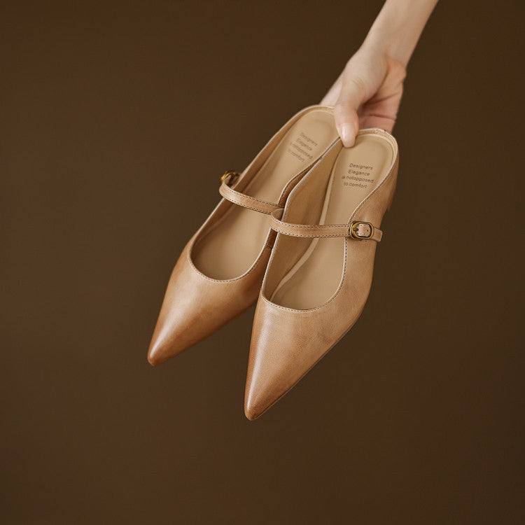 Neok Genuine Leather Mules