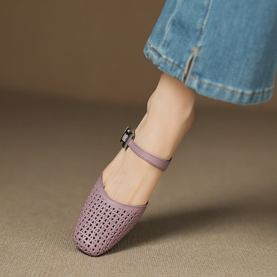 Ovia Genuine Leather Mules