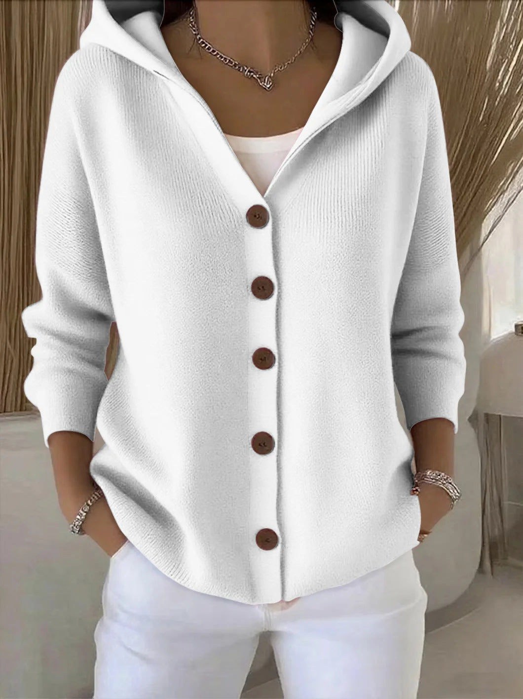 Quinn | Hooded Button-Up Cardigan