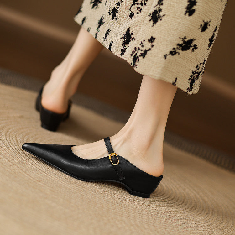 Neok Genuine Leather Mules
