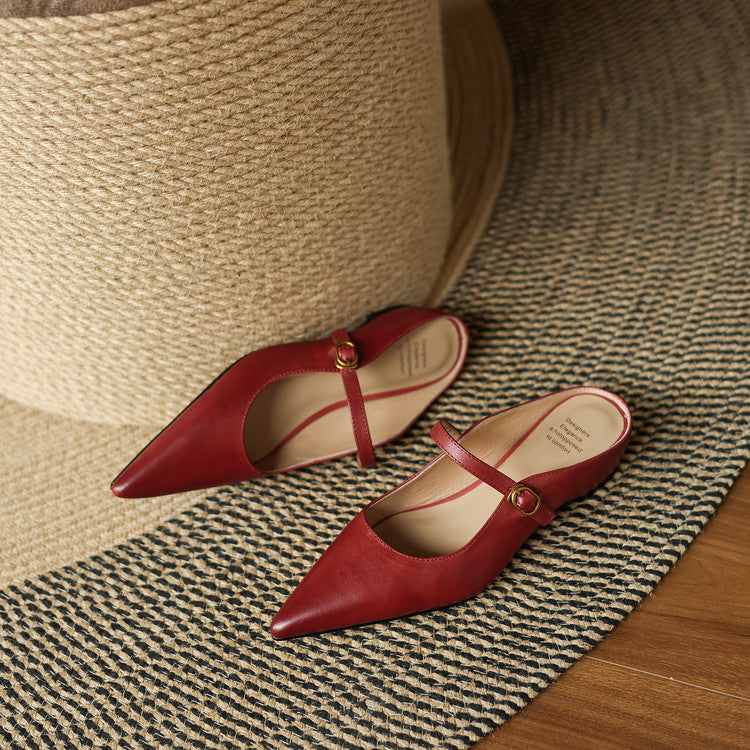 Neok Genuine Leather Mules