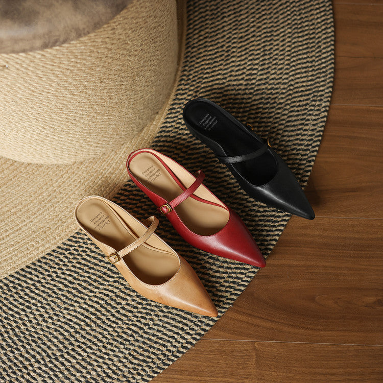 Neok Genuine Leather Mules
