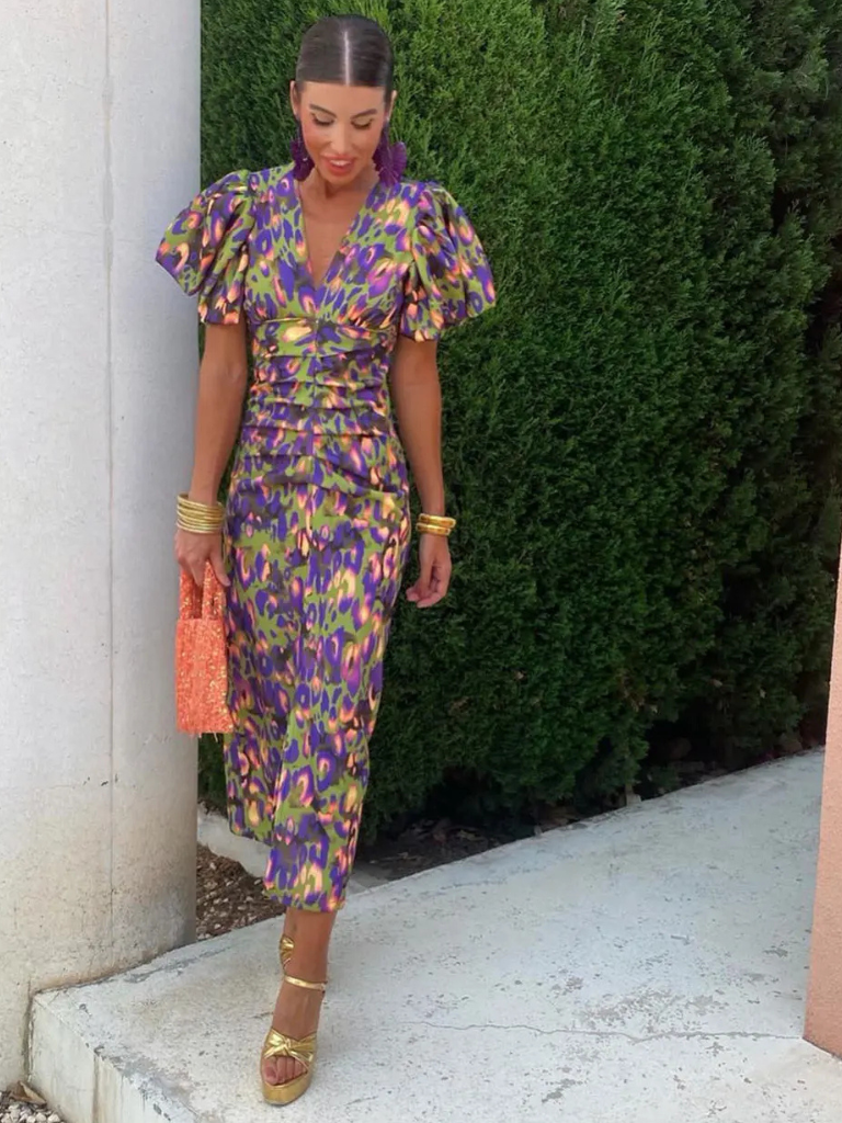 Hayes & Tate™  | Vivid Pleated Midi Dress