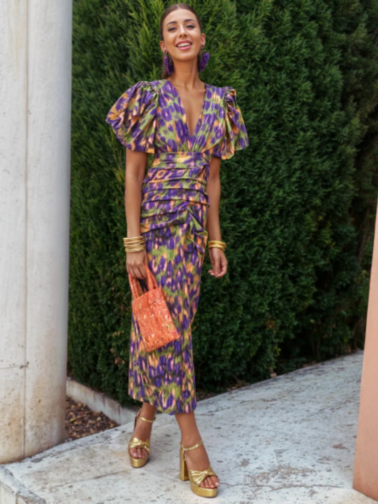 Hayes & Tate™  | Vivid Pleated Midi Dress
