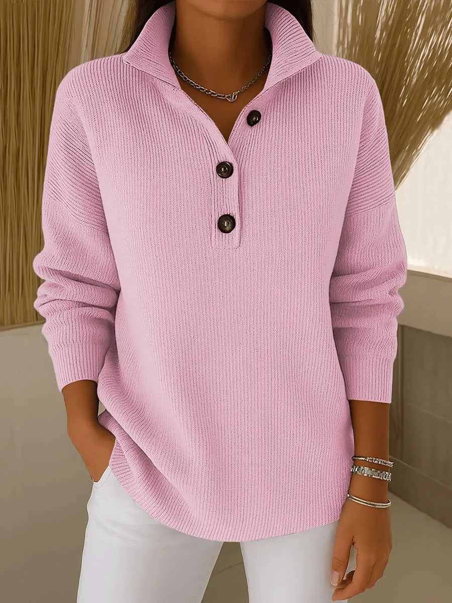 Mia | V-Neck Polo Sweater
