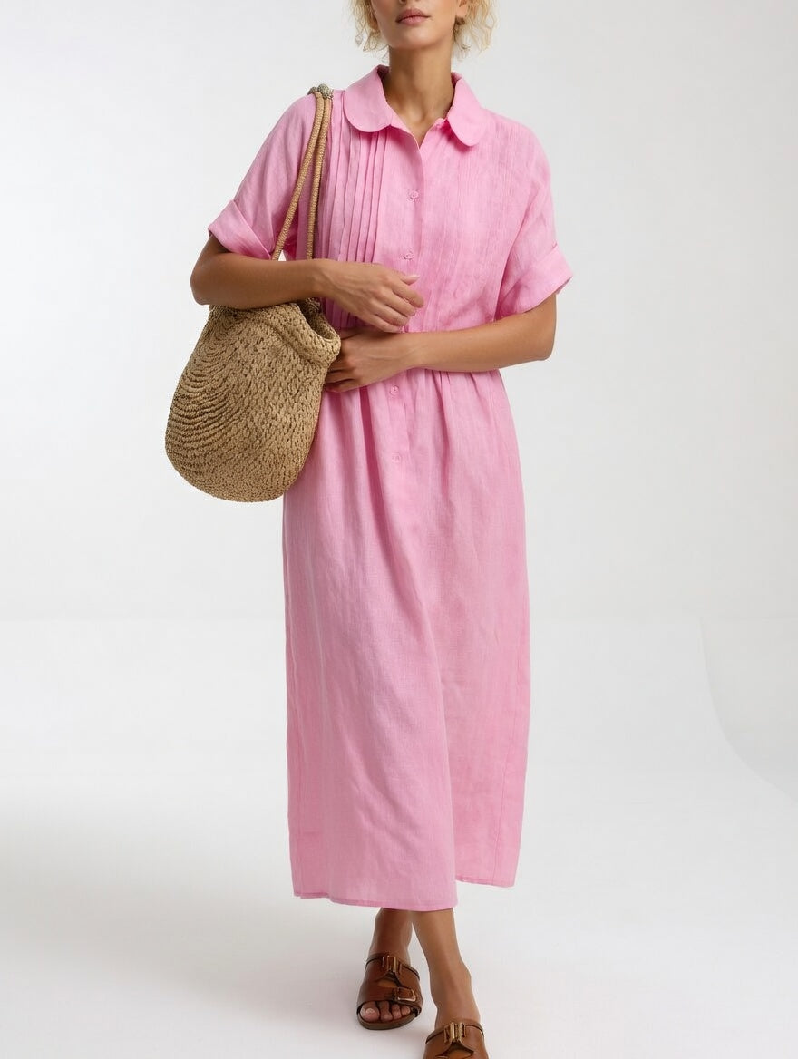 Lysandra | Flowy Cotton Shirt Dress