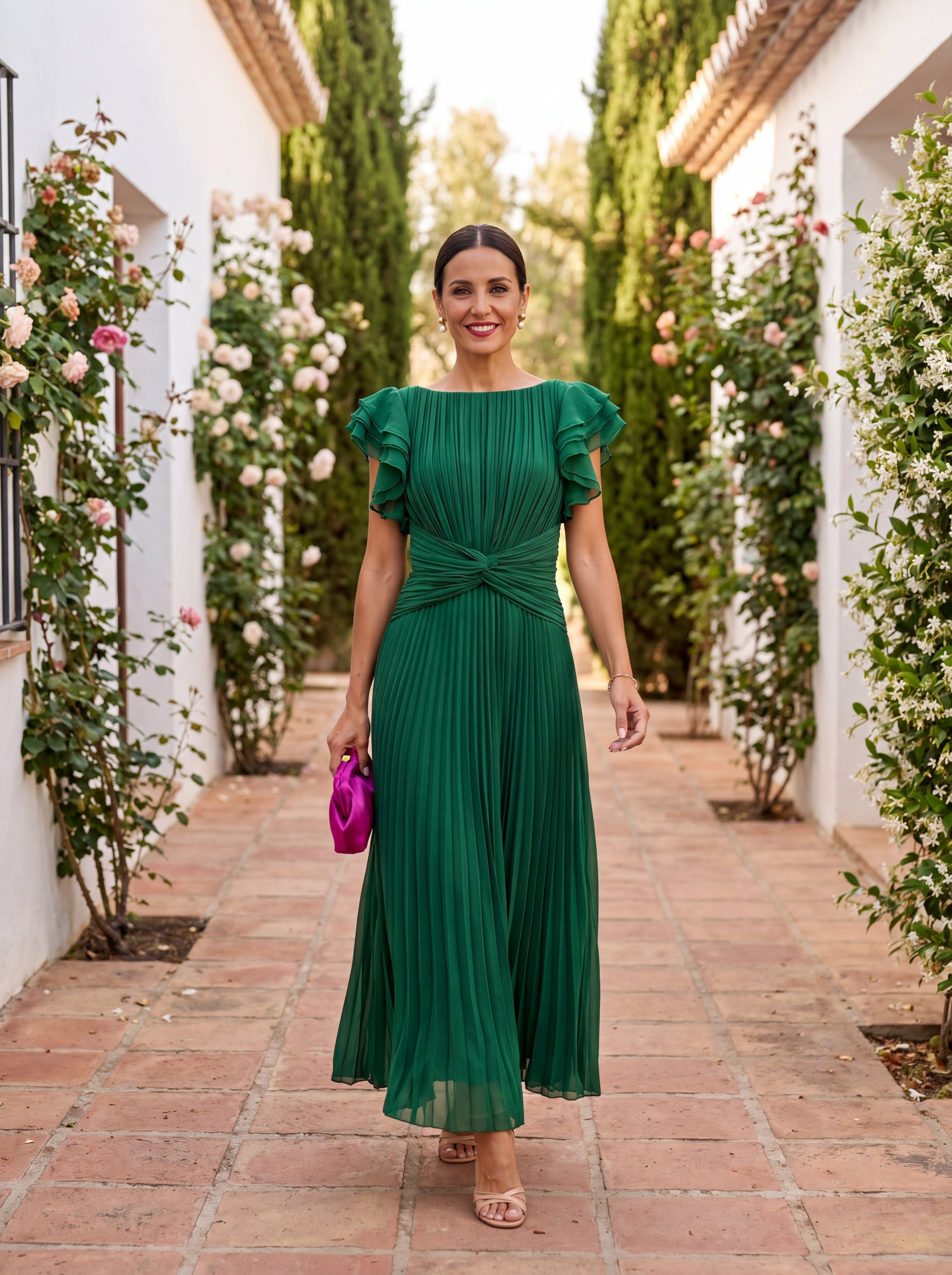 ELVENA™ | Tie-Front Midi Dress