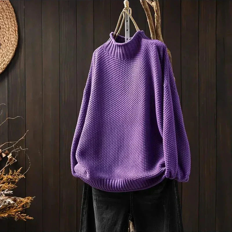 Ruth | Relaxed Mock Neck Knit Sweater