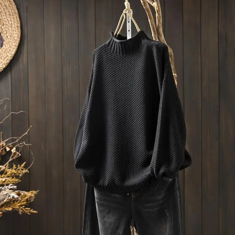Ruth | Relaxed Mock Neck Knit Sweater