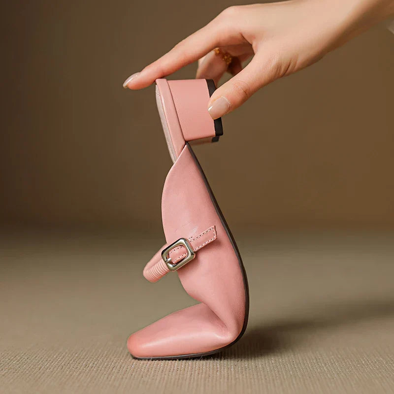 Kera Genuine Leather Mary Jane Mules