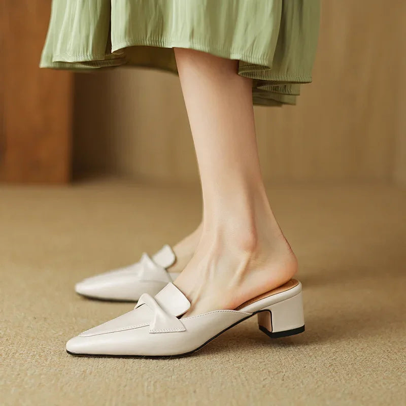 Alaya Genuine Leather Mules