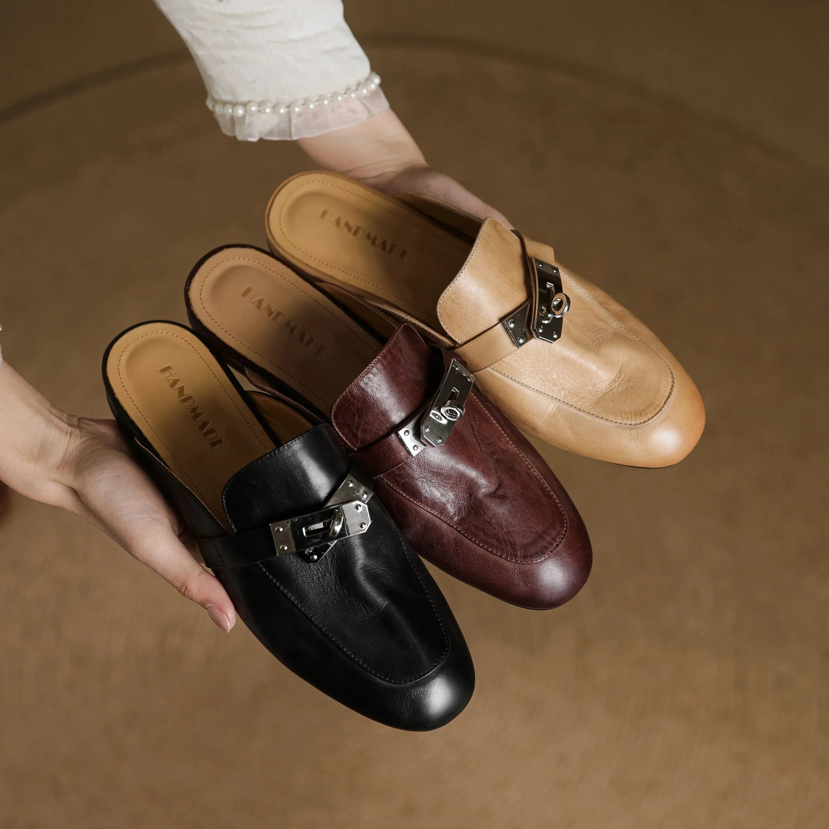 Carla Genuine Leather Mules